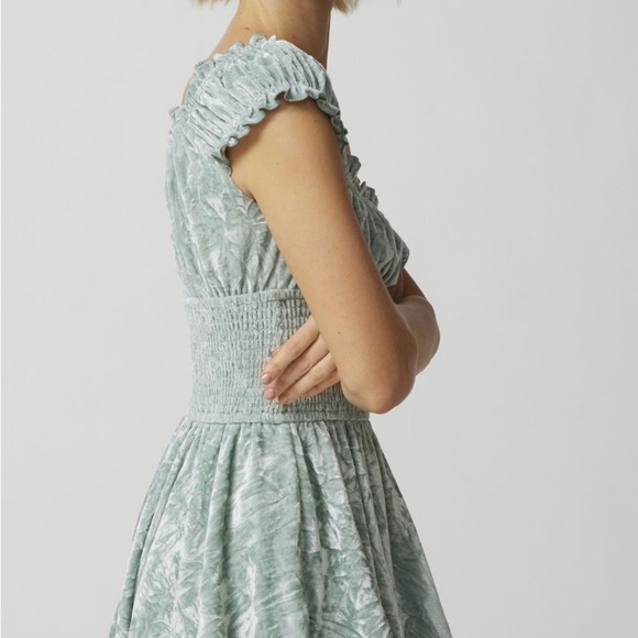 Urban Outfitters Rosie Velvet Romper Color- Sky - Picture 3 of 8